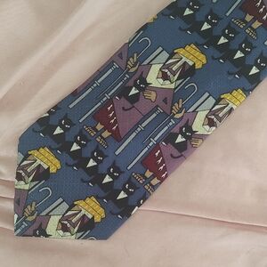 James Vann Tuxedo Cat Silk Tie 4"
